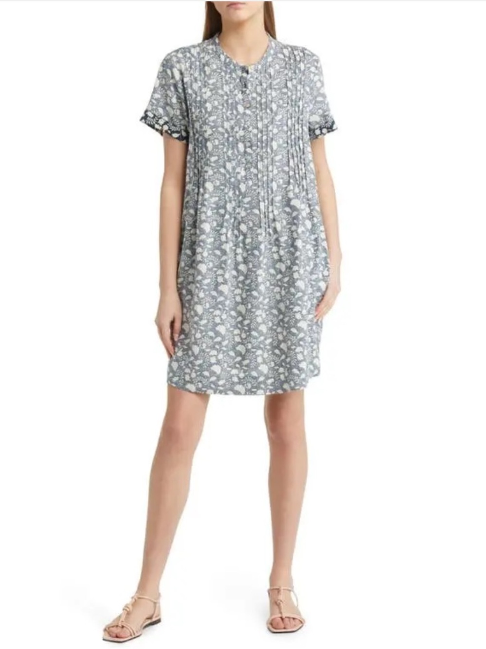 Faherty Gemina Linen-Blend Shift Dress